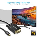  Cáp chuyển Type C sang VGA Choetech XCV-1801 Full HD Video Cable (1.8m, PVC Cable, USB Type C to VGA Adapter Cable, Full HD1080p @60Hz) 