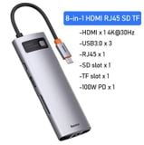  Bộ Hub Mở Rộng Đa Năng Baseus Metal Gleam Multifunctional Gen2 Cho Macbook/Laptop/iPad/Smartphone/Tablet (Gen2 New Upgrade Edition) 