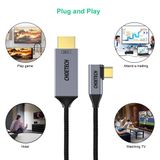  Cáp chuyển C to HDMI2.0 Choetech XCH-1803 xuất Video 4K@60Hz cho Laptop/Macbook/iPad/Tablet/Smartphone (XCH 1803, 1.8m, Type C to HDMI Male, Đầu gập chữ L) 