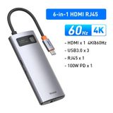 Hub Mở Rộng Đa Năng Baseus StarJoy Type-C HUB Adapter Cho Macbok Laptop Smartphone 4K/60Hz 