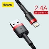  Cáp sạc nhanh, truyền dữ liệu tốc độ cao Baseus Cafule Lightning cho iPhone/ iPad ( 2.4A, Sạc nhanh, Siêu bền) 