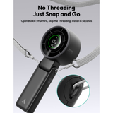  Quạt Cầm Tay AECOOLY Halo 02 5000mAh (7000rpm, 22H, 5-Speed Level Adjustment, Dual Air Channels, Ultra-High Wind Power, Foldable and placed on the desktop, Versatile Handheld/Desktop/Hanging Usage) 