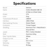  Cáp Nối Dài USB3.0 VENTION CTS (5Gbps, Male to Male, Bi-directional) 