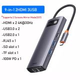  Bộ Hub Mở Rộng Đa Năng Baseus Metal Gleam Multifunctional Gen2 Cho Macbook/Laptop/iPad/Smartphone/Tablet (Gen2 New Upgrade Edition) 