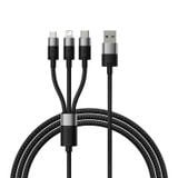  Cáp Sạc Đa Năng Baseus StarSpeed 1-for-3 Fast Charging Data Cable USB to Micro Lightning Type C 3.5A 