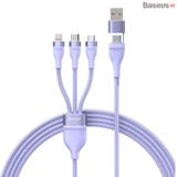  Cáp Sạc Nhanh Đa Năng 2 to 3 Baseus Flash Series Ⅱ 100W USB + Type C to Type C + Lightning + Micro USB, 1.2m Fast Charge Cable) 