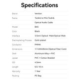  Cáp Quang Audio Toslink to Mini Toslink VENTION BKC (Hi-Fi Sound Quality, support Dolby Digital/DTS/PCM/5.1 Surround Sound) 