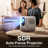  Máy Chiếu Điện Tử RTAKO A8 (1080P, Auto-Focus Projector, SDR, Focus Adjustment, 5000 Lumen, 200±20 ANSI Brightness, 32-150 inches, Supports 2.4G/5GHz Dual-Band Wi-Fi) 