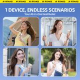  Quạt Cầm Tay RTAKO F100 High Speed 5W (13000RPM, 2000mAH, HD LED Display, HyperDrive Engine, 100-Level Icewind Sweat-free Cooling) 