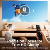  Máy Chiếu Điện Tử RTAKO A8 (1080P, Auto-Focus Projector, SDR, Focus Adjustment, 5000 Lumen, 200±20 ANSI Brightness, 32-150 inches, Supports 2.4G/5GHz Dual-Band Wi-Fi) 