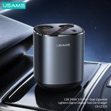  Tẩu Sạc Cho Ô Tô C+2A+2 Tẩu Nối Dài USAMS CC151 C28 245W (Digital Display Voltage) 