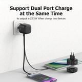  Củ Sạc Nhanh USAMS GaN Charger 35W Type C PD Fast Phone Charger Built in Quick Charge Cable 