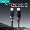  Cáp sạc nhanh USAMS SJ742 Type-C To Type-C 100W Digital Display Zinc Alloy HX Series 