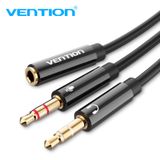  Dây cáp âm thanh chất lượng cao AUX Audio 2 in 1 VENTION BBTBF (1M, AUX Cable 3.5mm) 