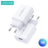  Combo Củ Sạc Nhanh USAMS CC083 18W (QC3.0, Kèm Cáp Micro USB/Lightning/Type-C) 