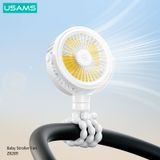  Quạt để bàn, treo xe đa dụng USAMS ZB289 Baby Stroller Fan (2000mAh, 4W, 3.5H) 