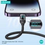  Cáp sạc nhanh USAMS SJ687 Type-C To Lightning 30W Aluminum Alloy Digital Display BD Series 