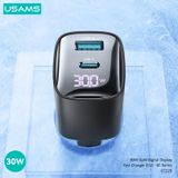  Củ Sạc Nhanh 2 cổng USB + Type C USAMS CC229 30W GaN Digital Display Fast Charger (2 Cổng A+C) 
