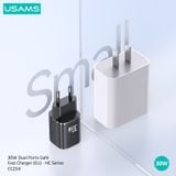  Củ Sạc Nhanh C+A USAMS CC254 30W (GaN, PD3.0) 