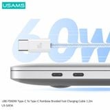  Cáp sạc nhanh USAMS SJ656 U86 PD60W Type-C To Type-C Rainbow Braided 