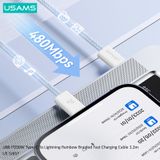  Cáp sạc nhanh USAMS SJ657 U86 PD30W Type-C To Lightning Rainbow Braided 