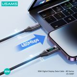  Cáp sạc nhanh USAMS SJ687 Type-C To Lightning 30W Aluminum Alloy Digital Display BD Series 