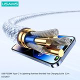  Cáp sạc nhanh USAMS SJ657 U86 PD30W Type-C To Lightning Rainbow Braided 