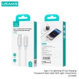  Cáp sạc nhanh C to Lightning cho iPhone USAMS SJ659 Type-C To Lightning Cloud Series 