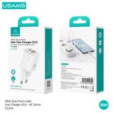  Củ Sạc Nhanh C+A USAMS CC254 30W (GaN, PD3.0) 