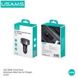  Tẩu Sạc Xe Hơi USAMS CC257 C42 100W 3 Cổng Aluminum Alloy Fast Car Charger 