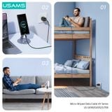  Cáp sạc nhanh USAMS SJ690 Micro Striped KY Series (USB to Micro-USB) 