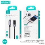  Cáp sạc nhanh USAMS SJ672 Type-C To Lightning 30W Aluminum Alloy Digital Display Sufeng Series 