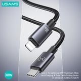  Cáp sạc nhanh USAMS SJ679/SJ662 Type-C To Lightning 30W Aluminum Alloy Sufeng Series 