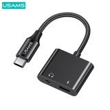  Đầu chuyển Type-C to Audio 3.5 DC USAMS AU15 + PD 60W 