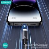  Cáp sạc nhanh USAMS SJ679/SJ662 Type-C To Lightning 30W Aluminum Alloy Sufeng Series 