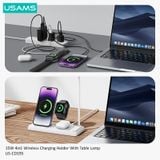  Đế sạc không dây tích hợp đèn bàn USAMS US-CD195 15W 4in1 Wireless Charging Holder With Table Lamp 