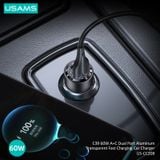  Tẩu Sạc Dành Cho Ô Tô USAMS CC208 C39 60W USB+Type-C (Transparent) 