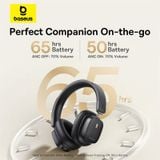  Tai Nghe Chụp Tai Không Dây Baseus Bowie 30 Max Noise-Cancellation (Bluetooth v5.4, -45dB ANC, Dual High-Res Certified+LDAC, 65H, Spatial Audio with Head Tracking, 50mm Driver) 