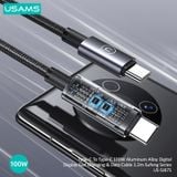  Cáp sạc nhanh USAMS SJ671 Type-C To Type-C 100W Aluminum Alloy Digital Display Sufeng Series 