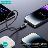  Cáp sạc nhanh USAMS SJ672 Type-C To Lightning 30W Aluminum Alloy Digital Display Sufeng Series 