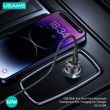  Tẩu Sạc Dành Cho Ô Tô USAMS CC208 C39 60W USB+Type-C (Transparent) 