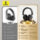 Tai Nghe Chụp Tai Không Dây Baseus Bowie 30 Max Noise-Cancellation (Bluetooth v5.4, -45dB ANC, Dual High-Res Certified+LDAC, 65H, Spatial Audio with Head Tracking, 50mm Driver) 