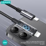  Cáp sạc nhanh USAMS SJ672 Type-C To Lightning 30W Aluminum Alloy Digital Display Sufeng Series 