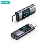  Đầu chuyển Type-C To Lightning USAMS US-SJ681 AU18 30W (Aluminum Alloy Digital Display Adapter) 