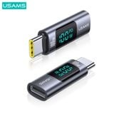  Đầu chuyển C to C USAMS US-SJ682 AU18 100W Type-C To Type-C Aluminum Alloy Digital Display Adapter 