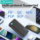  Pin Sạc Dự Phòng Tích Hợp Cáp Dây Rút Type-C USAMS CD224 10000mAh 20W (Digital Display) 