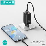  Cáp sạc nhanh USAMS SJ724 60W Type-C To Type-C Aluminum Alloy SY Series 
