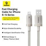  Cáp Sạc Nhanh USB to Lightning Baseus Titanium Alloy 2.4A (480Mbps) 