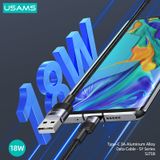  Cáp sạc nhanh USAMS SJ718 Type-C 3A Aluminum Alloy SY Series (USB to Type C) 