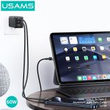  Cáp sạc nhanh USAMS SJ724 60W Type-C To Type-C Aluminum Alloy SY Series 
